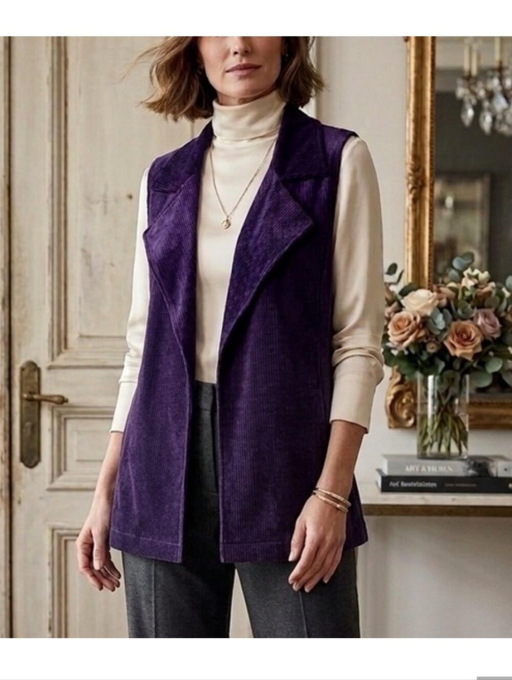 Chico's Sleeveless Open-Front Vest